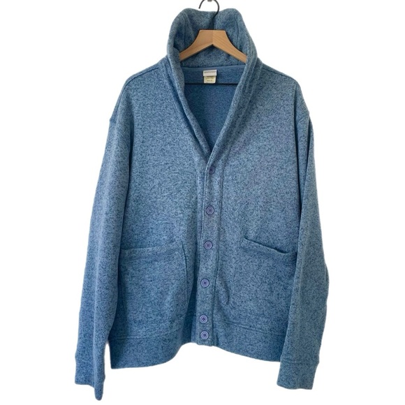 Mens Cardigan XL Light Blue Coastal Old Money Classic Minimalist Grandpa Sweater - Picture 2 of 16